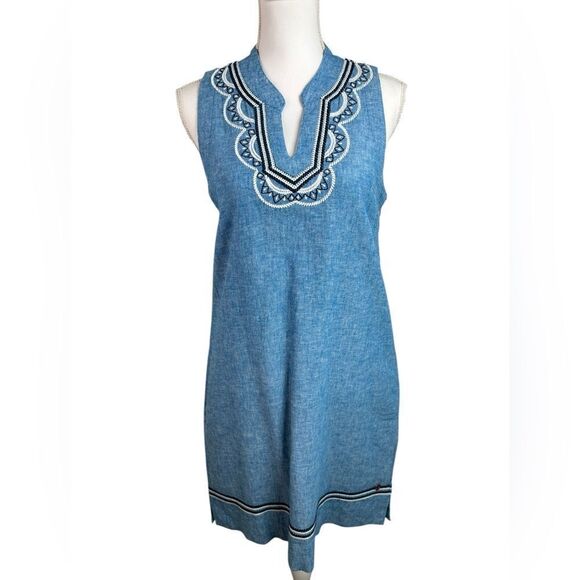 Hatley Marin Shift Dress Linen Blend Chambray Shift Dress Size Small - Picture 4 of 14